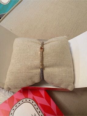 Stella & Dot Rose Gold-Tone Beaded Bracelet Bangle